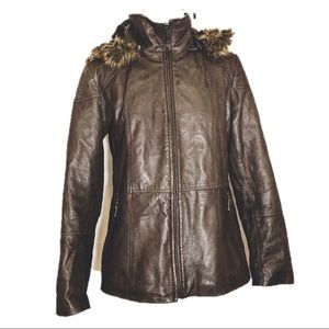 EMC brown 100% leather jacket size S